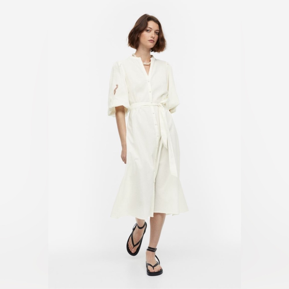 🌸H&M cotton linen dress size small or medium